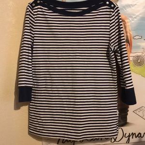 Mid sleeve striped shirt